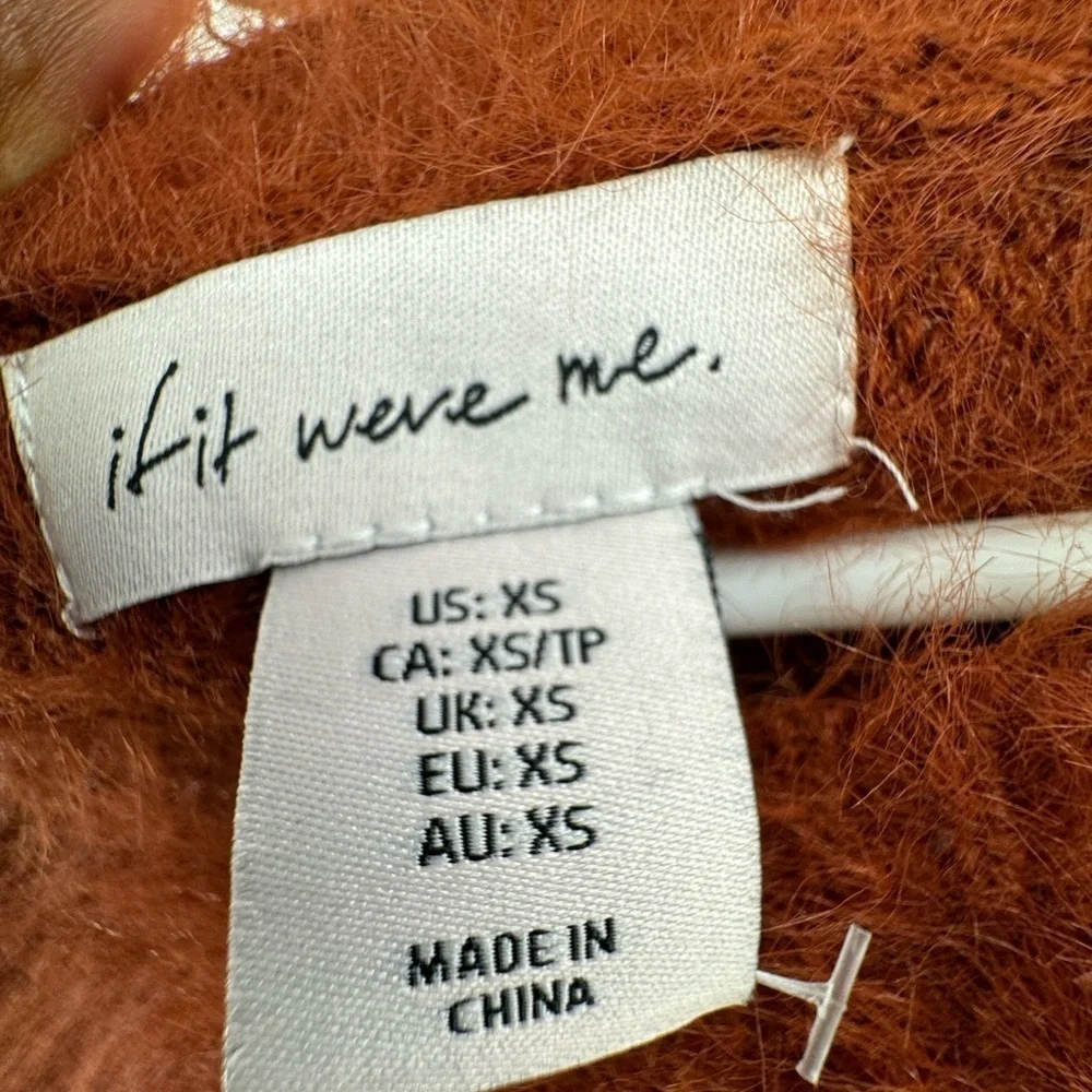 If it were me brown fuzzy sweater size XS